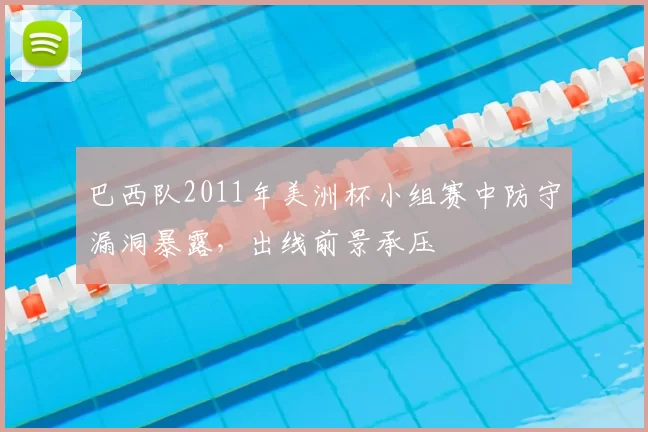 巴西队2011年美洲杯小组赛中防守漏洞暴露,出线前景承压
